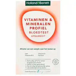 Holland & Barrett App special | Holland & Barrett Vitaminen En Mineralen Profiel Bloedtest Afnamekit - 1 stuk aanbieding