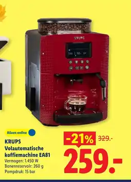 Lidl KRUPS Volautomatische koffiemachine EA81 aanbieding