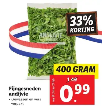 Lidl Fijngesneden andijvie 400g aanbieding