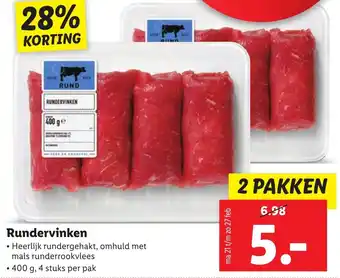 Lidl Rundervinken 400g aanbieding