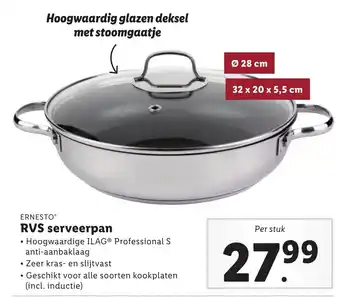 Lidl RVS serveerpan aanbieding