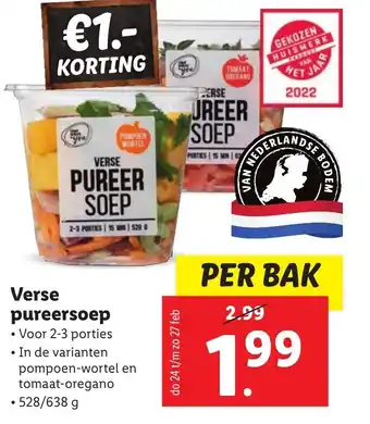 Lidl Verse pureersoep aanbieding