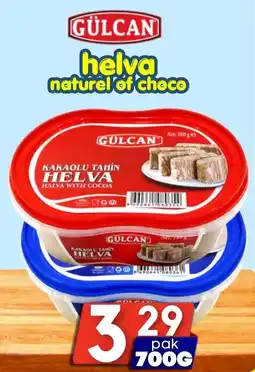 Özbaktat Supermarkt gulcan helva naturel of choco aanbieding