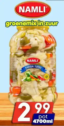 Özbaktat Supermarkt namli groenemix in zuur aanbieding