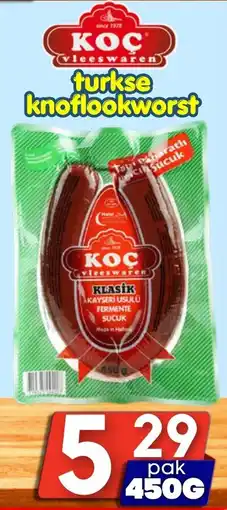 Özbaktat Supermarkt Koc turkse knoflookworst aanbieding