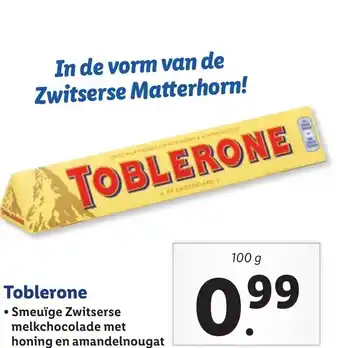 Lidl Toblerone 100g aanbieding