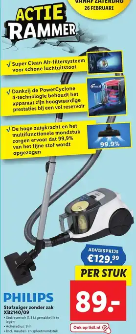 Lidl Stofzuiger zonder zak XB2140/09 aanbieding