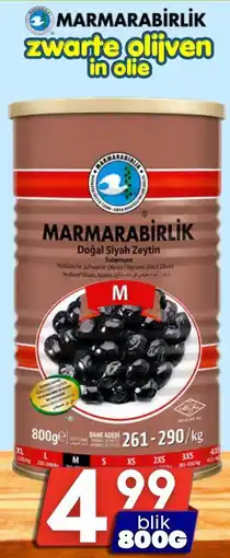Özbaktat Supermarkt marmarabirlik zwarte olijven in olie aanbieding