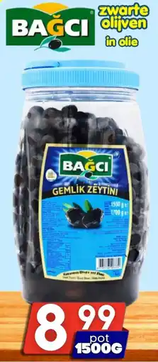 Özbaktat Supermarkt bagci zwarte olijven in olie aanbieding