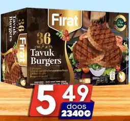 Özbaktat Supermarkt Firat Tavuk Burgers aanbieding