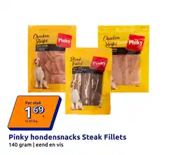 Action Pinky hondensnacks Steak Fillets aanbieding