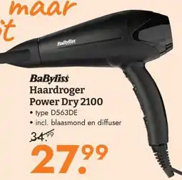 Blokker BaByliss Haardroger Power Dry 2100 aanbieding