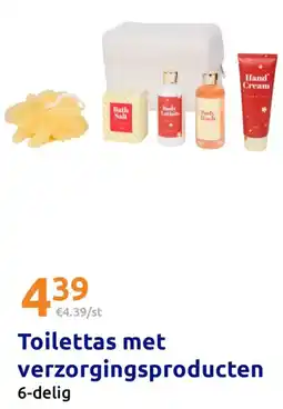Action Toilettas met verzorgingsproducten aanbieding