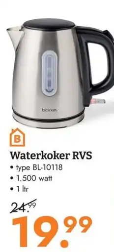 Blokker blokker waterkoker rvs aanbieding