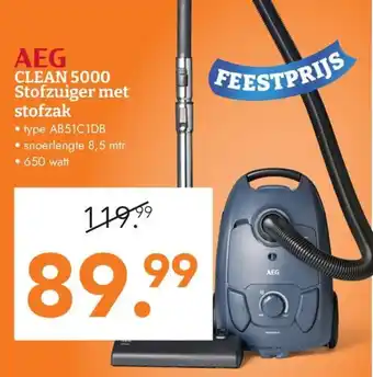 Blokker AEG CLEAN 5000 Stofzuiger met stofzak aanbieding