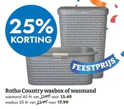 Blokker Rotho Country wasbox of wasmand aanbieding
