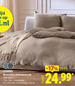 Lidl Livarno Mousseline dekbedovertrek aanbieding
