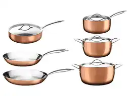 Lidl SILVERCREST 6-delige RVS pannenset met koperlaag aanbieding