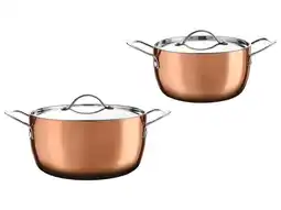 Lidl SILVERCREST 2-delige RVS kookpannenset met koperlaag, Ø20 en 24 cm aanbieding