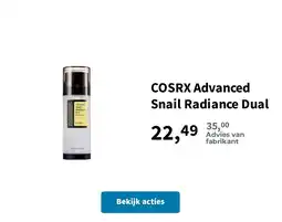 Plein.nl COSRX Advanced Snail Radiance Dual aanbieding