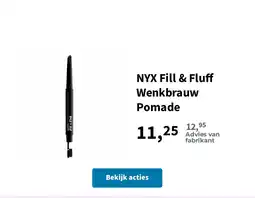 Plein.nl NYX Fill & Fluff Wenkbrauw Pomade aanbieding