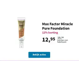 Plein.nl Max Factor Miracle Pure Foundation aanbieding
