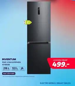 Electroworld Inventum Koel-vriescombinatie KV1850B aanbieding