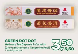 Amazing Oriëntal Green dot dot Wellness Tea Capsule Pu'er with (Chrysanthemum / Tangerine Peel) aanbieding