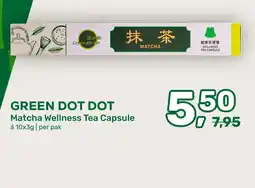 Amazing Oriëntal green dot dot matcha wellness tea capsule aanbieding