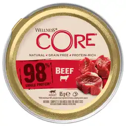 Pets Place Wellness Core 98% Recipe - Natvoer - 85 g Rund aanbieding