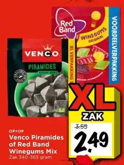 Vomar Voordeelmarkt Venco Piramides of Red Band Winegums Mix aanbieding