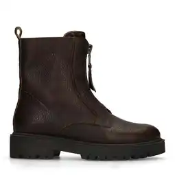 Wehkamp Manfield leren enkelboots donkerbruin aanbieding