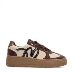 Wehkamp Manfield suède sneakers beige/bordeaux aanbieding