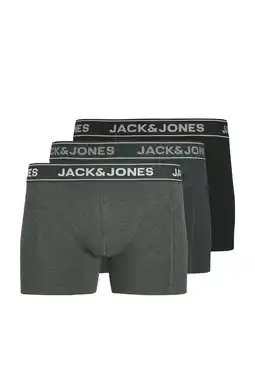 Wehkamp JACK & JONES boxershorts - grijs/zwart (set van 3) aanbieding