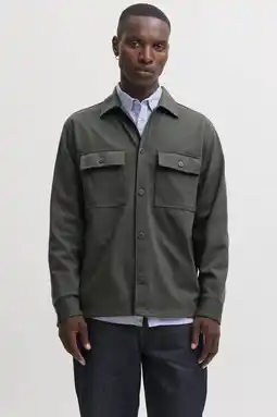 Wehkamp JACK & JONES ESSENTIALS relaxed fit overshirt - beluga aanbieding