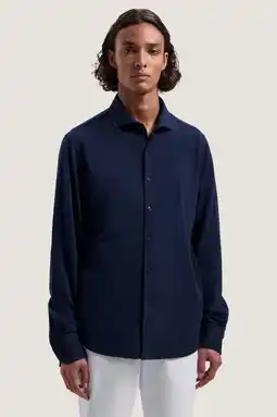 Wehkamp Dstrezzed casual overhemd pique donkerblauw aanbieding