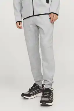 Wehkamp JACK & JONES PANTS STUDIO gemêleerde slim fit joggingbroek JPSTWILL light grey melange aanbieding