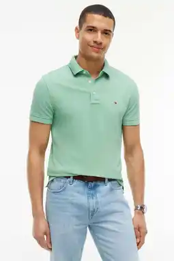 Wehkamp Tommy Hilfiger slim polo groen aanbieding