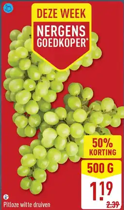 ALDI Pitloze witte druiven aanbieding