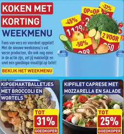 ALDI Kipgehaktballetjes met broccoli en wortels aanbieding