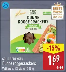 ALDI Goud gebakken dunne roggecrackers aanbieding