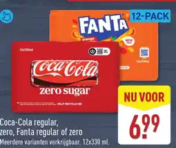 ALDI Coca-Cola regular, zero, Fanta regular of zero aanbieding