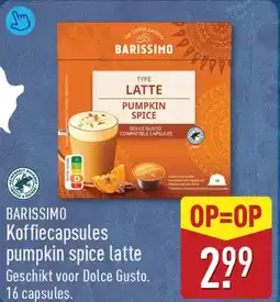ALDI Barissimo Koffiecapsules pumpkin spice latte aanbieding