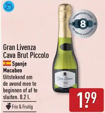ALDI Gran Livenza Cava Brut Piccolo aanbieding