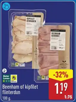 ALDI Beenham of kipfilet flinterdun aanbieding