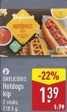 ALDI Daylicious Hotdogs kip aanbieding