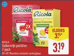 ALDI Ricola Suikervrije pastilles aanbieding