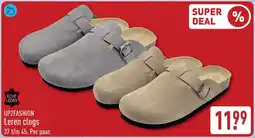 ALDI Up2fashion leren clogs aanbieding