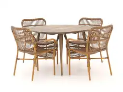 Kees Smit Intenso Parma/ROUGH-K ø 115cm dining tuinset 5-delig stapelbaar aanbieding