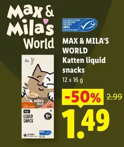 Lidl Max & Mila's World Katten liquid snacks aanbieding